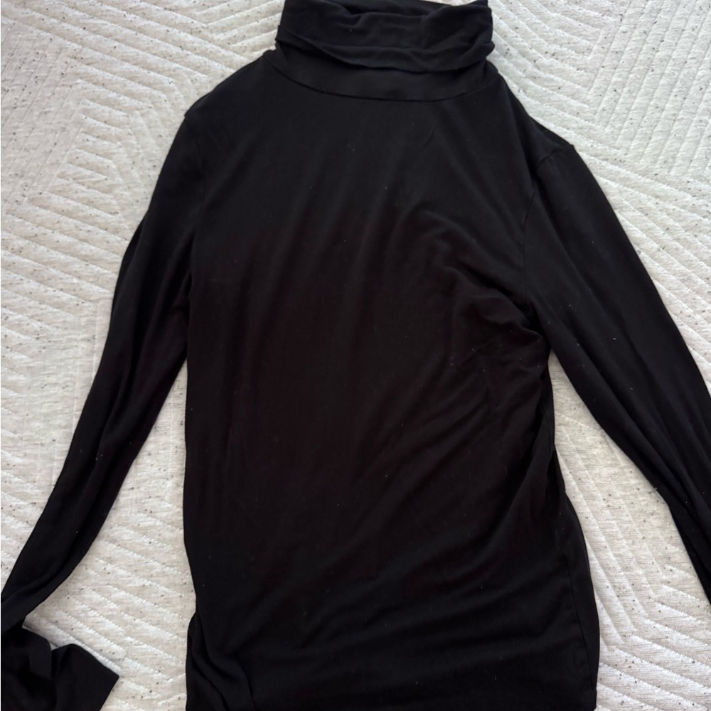Black Turtleneck Long Sleeve Top